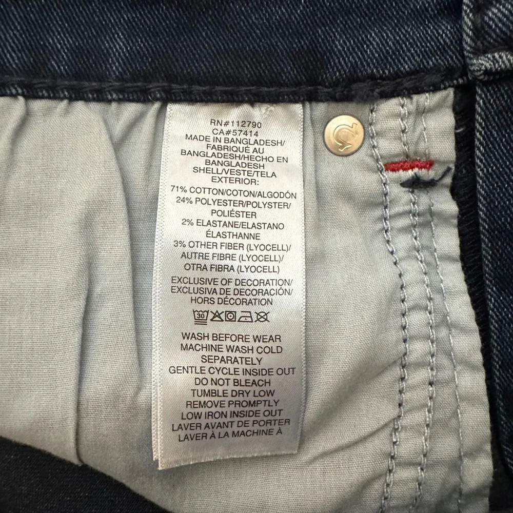 True Religion Big T Flap Jeans Men 30x30 Geno Relaxed Slim Dark Wash Red Stitch